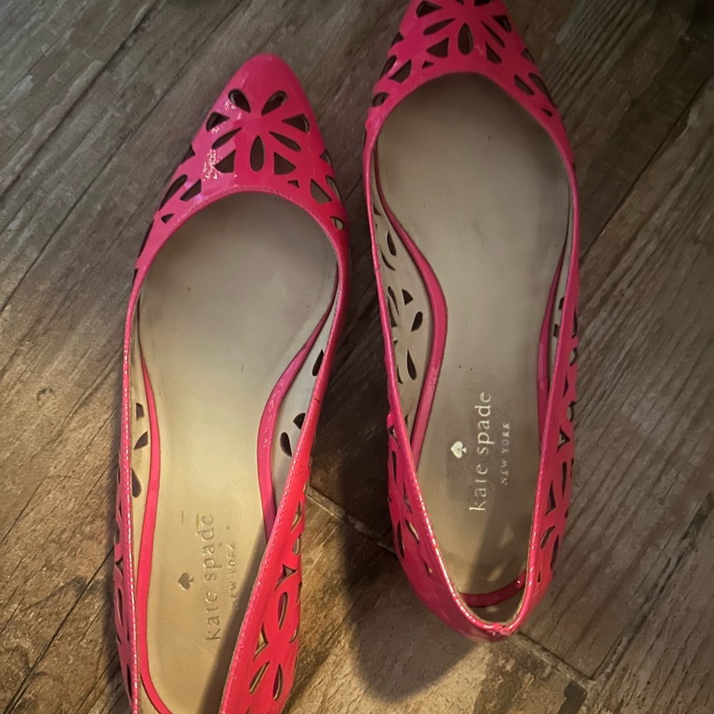 Kate Spade Hot Pink Cutout Flats